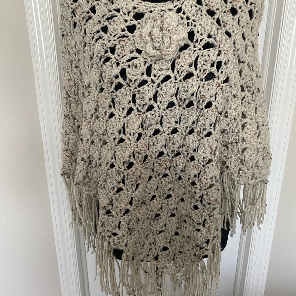 Handmade crochet ladies poncho